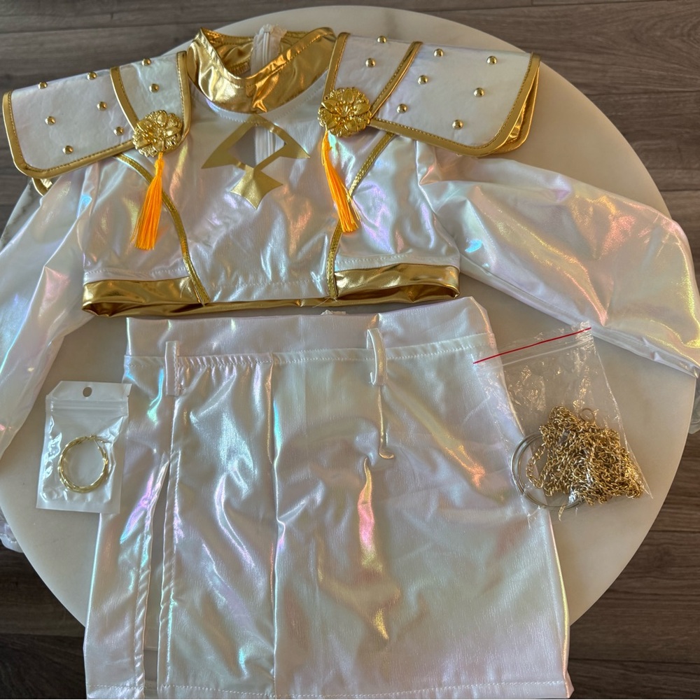 Kids Shimmering White and Gold Costume